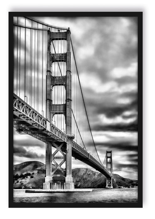Blick auf Brücke in San Francisco, Poster mit Bilderrahmen