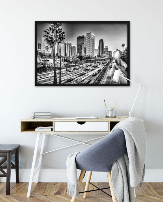 Straßenverkehr in Los Angeles, Poster mit Bilderrahmen