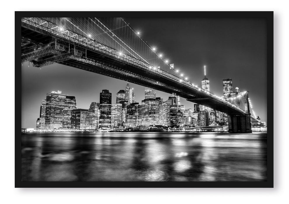 Skyline von Manhattan, Poster mit Bilderrahmen