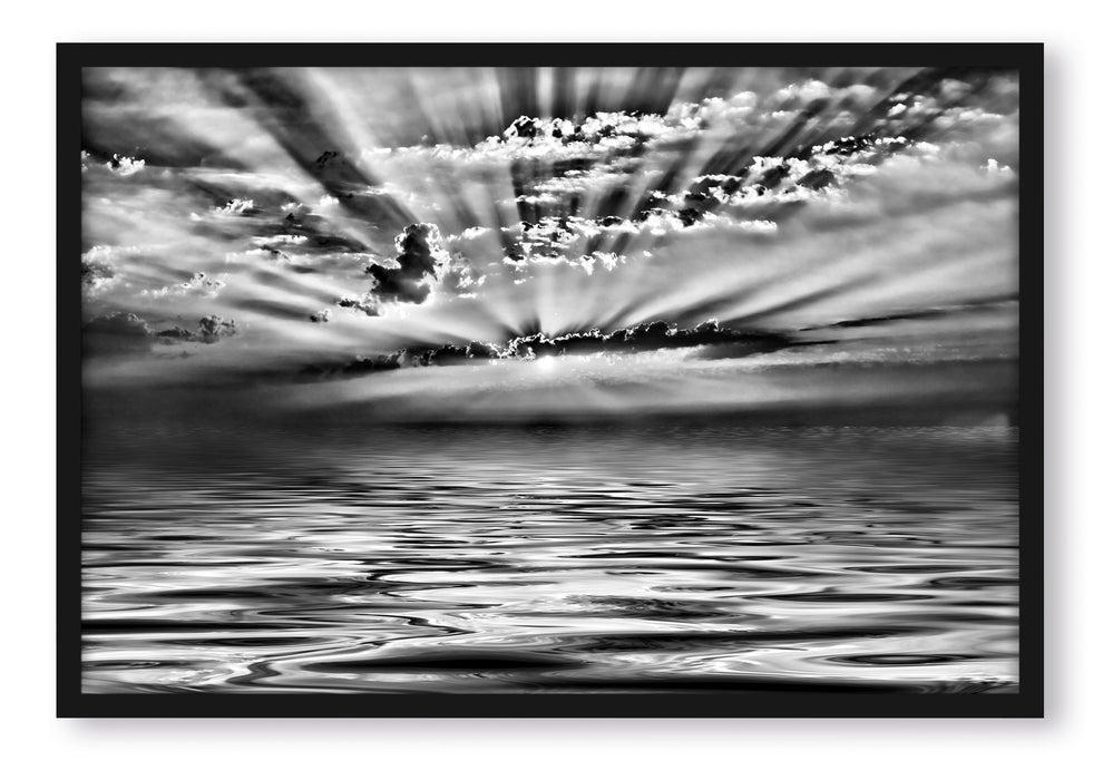 Pixxprint Sonnenaufgang, Poster mit Bilderrahmen