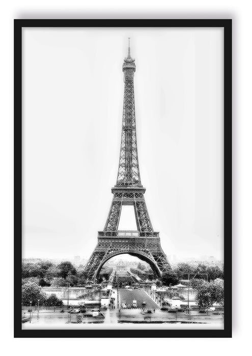gigantischer Eifelturm, Poster mit Bilderrahmen