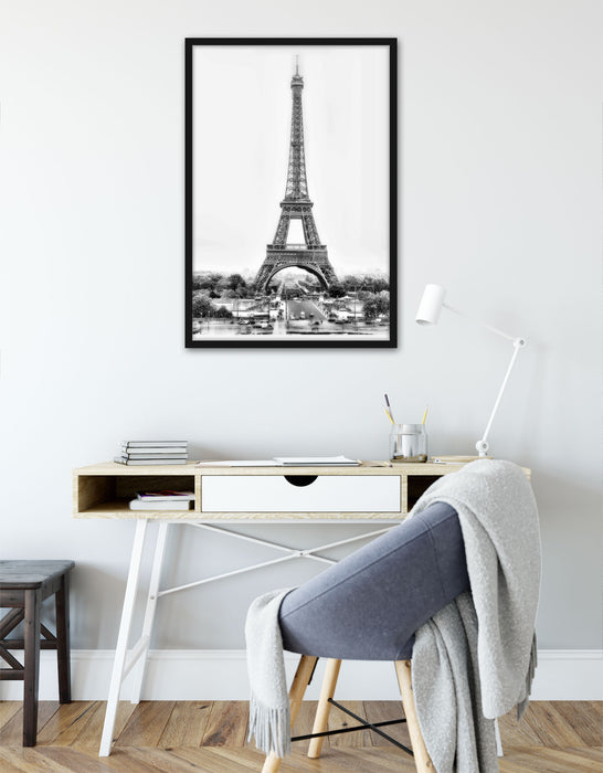 gigantischer Eifelturm, Poster mit Bilderrahmen