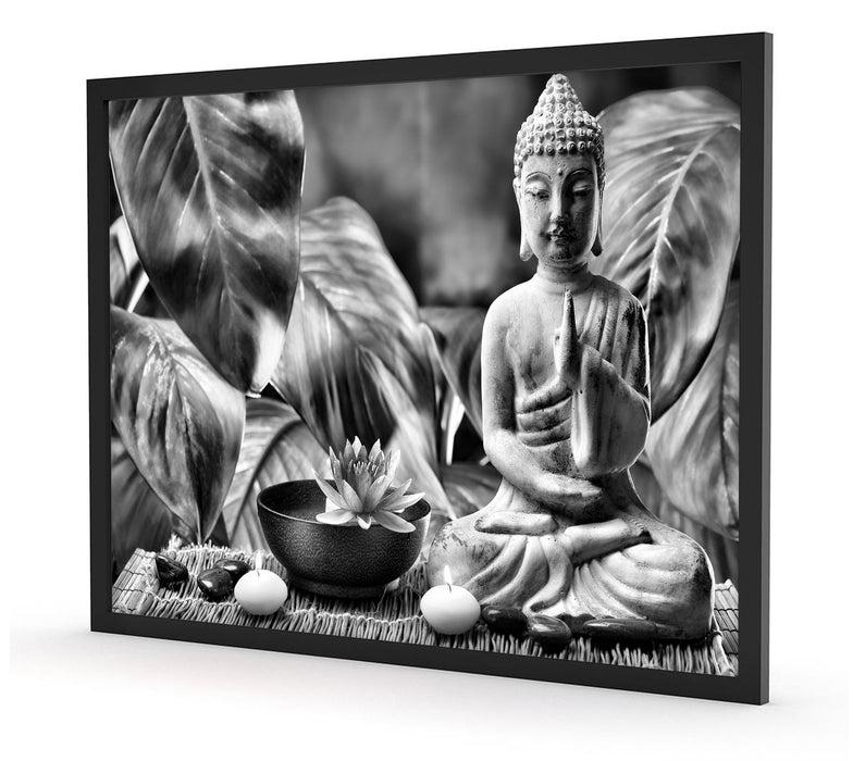 Buddha Statue, Poster mit Bilderrahmen
