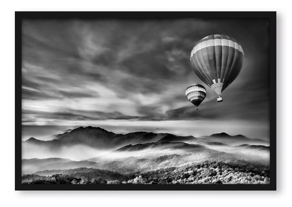 Heiß Luftballons Alpen, Poster mit Bilderrahmen