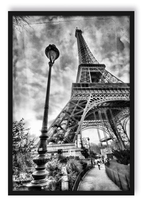 Pixxprint Pariser Eifelturm Retro, Poster mit Bilderrahmen