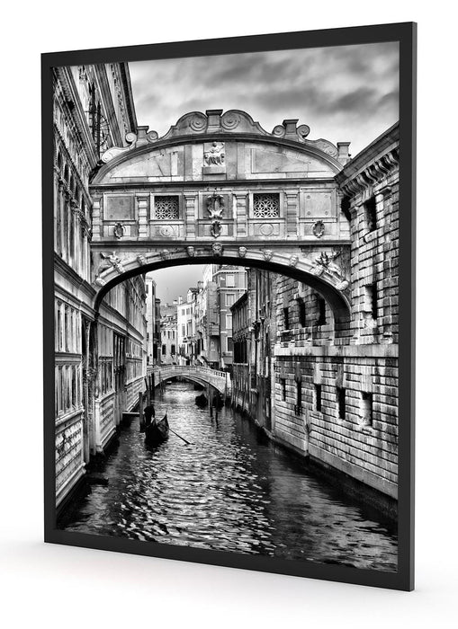 Romantischer Kanal in Venedig, Poster mit Bilderrahmen