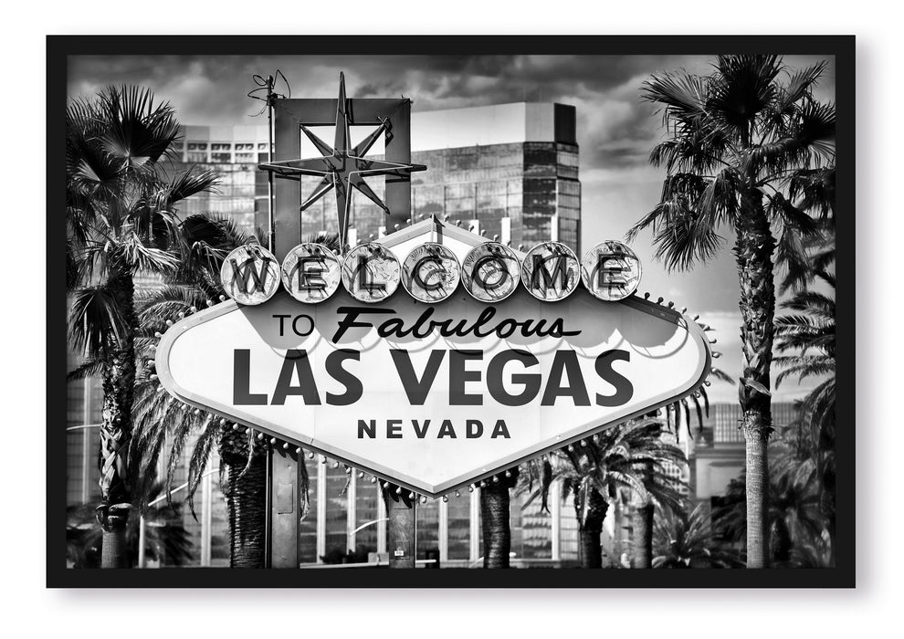 Las Vegas Ortseingangsschild, Poster mit Bilderrahmen