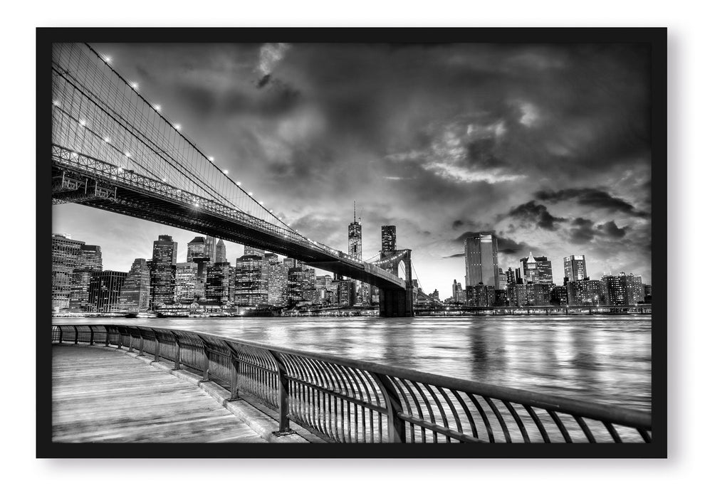 Brooklyn Bridge Park New York, Poster mit Bilderrahmen