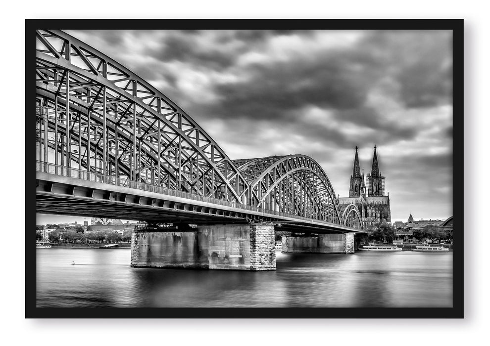 Pixxprint Hohenzollernbrücke in Köln, Poster mit Bilderrahmen