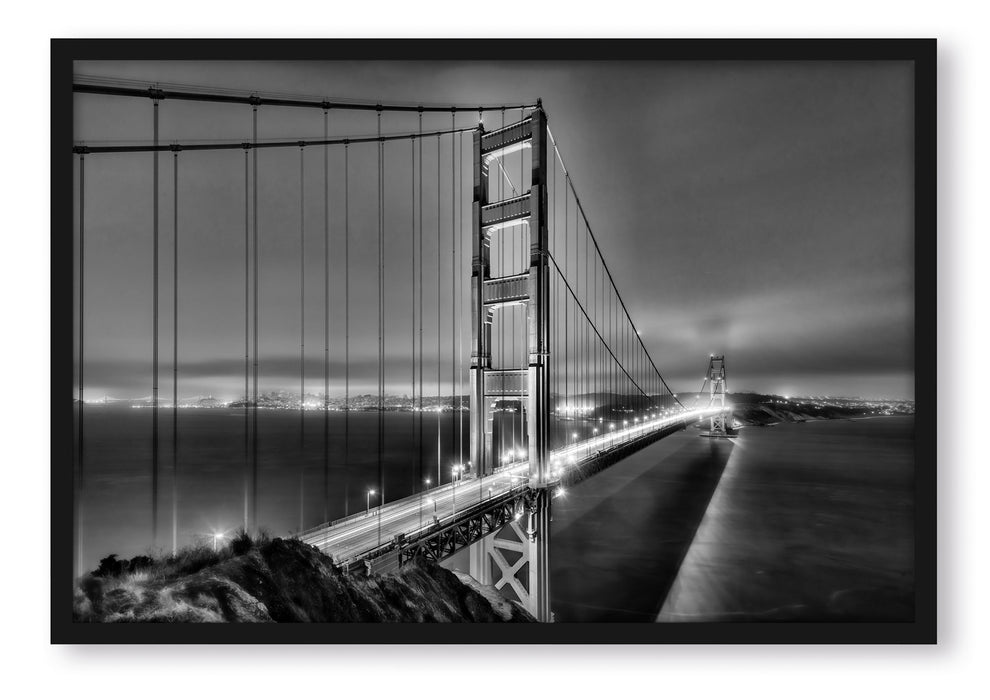 Pixxprint Golden Gate Bridge San Francisco, Poster mit Bilderrahmen