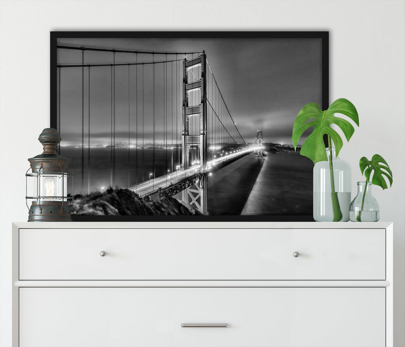 Golden Gate Bridge San Francisco, Poster mit Bilderrahmen