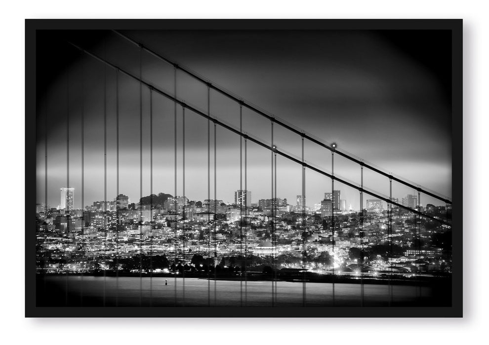 Pixxprint San Francisco Skyline, Poster mit Bilderrahmen