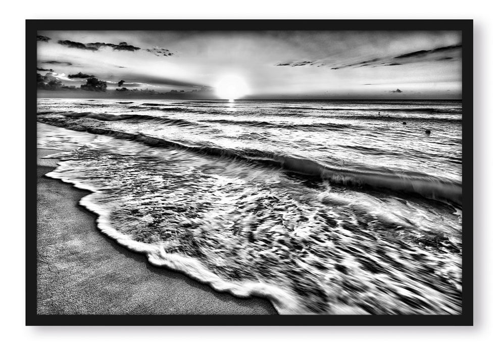 Pixxprint Meer bei Sonnenuntergang, Poster mit Bilderrahmen