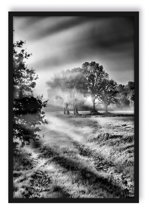 Pixxprint Sonnenuntergang, Poster mit Bilderrahmen