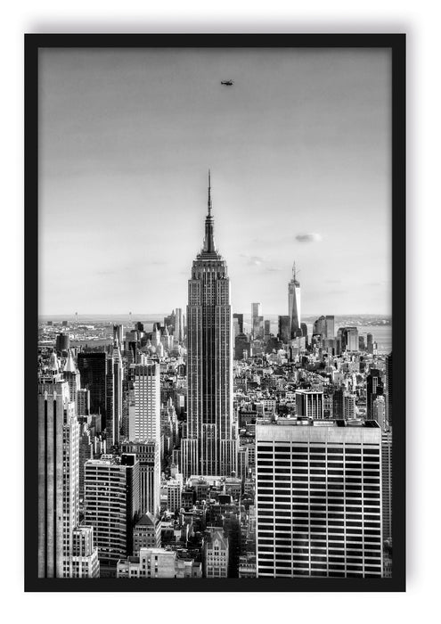 Pixxprint Empire State Building in New York, Poster mit Bilderrahmen