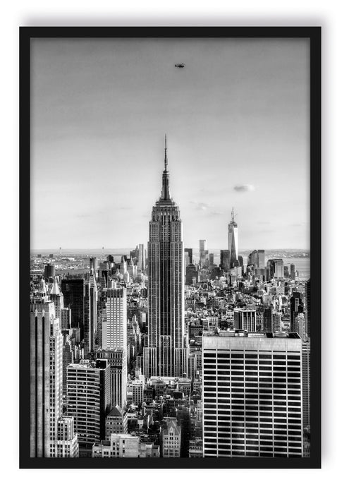 Empire State Building in New York, Poster mit Bilderrahmen
