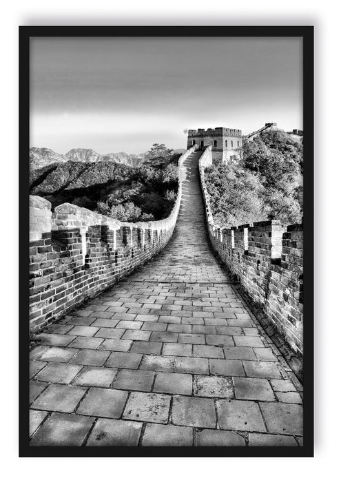Pixxprint chinesische Mauer, Poster mit Bilderrahmen