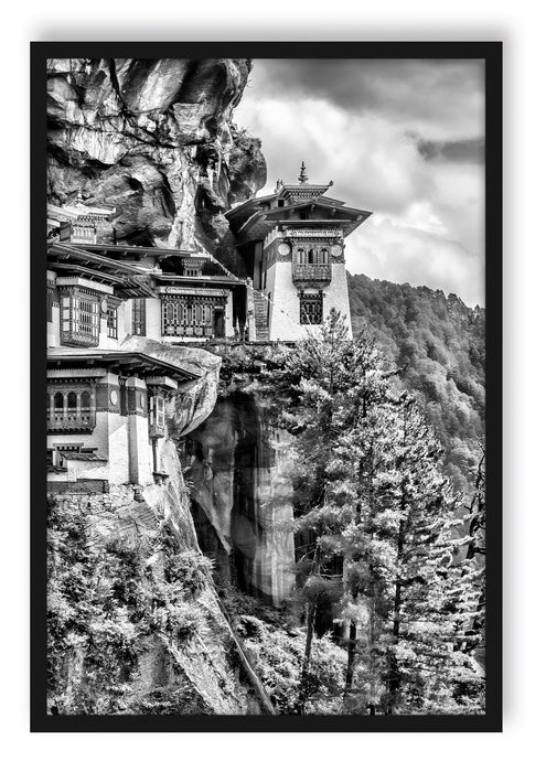 Pixxprint Buddha Tempel in China, Poster mit Bilderrahmen