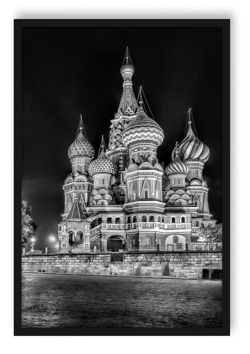 Pixxprint Basilius Kathedrale in Moskau, Poster mit Bilderrahmen