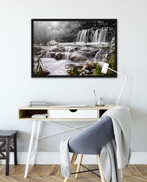 Wasserfall, Poster mit Bilderrahmen