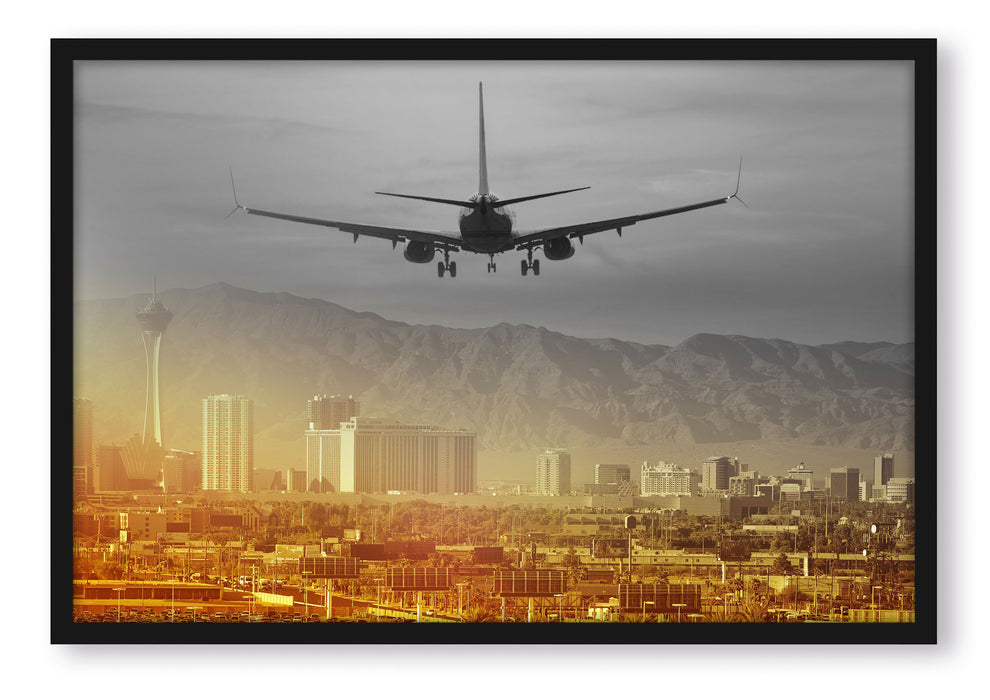Pixxprint Urlaubsreise nach Las Vegas, Poster mit Bilderrahmen