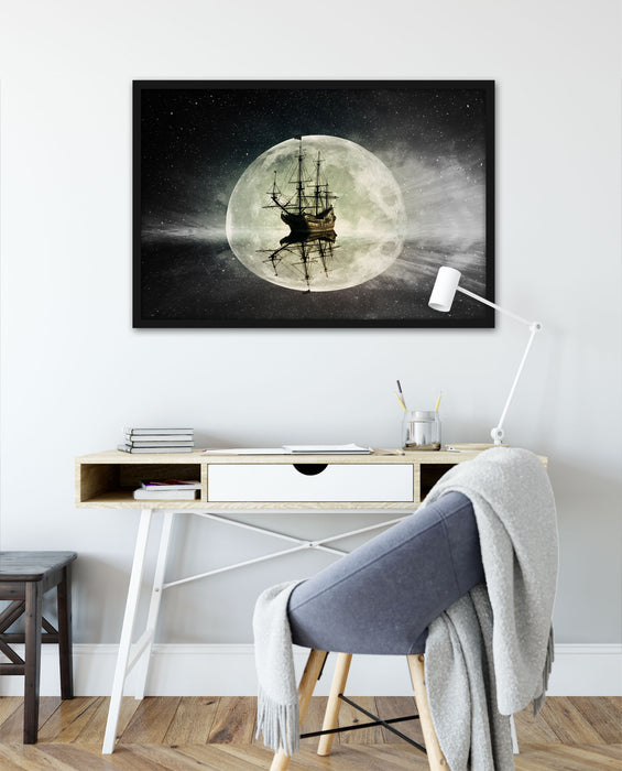 Geisterschiff im Weltall, Poster mit Bilderrahmen