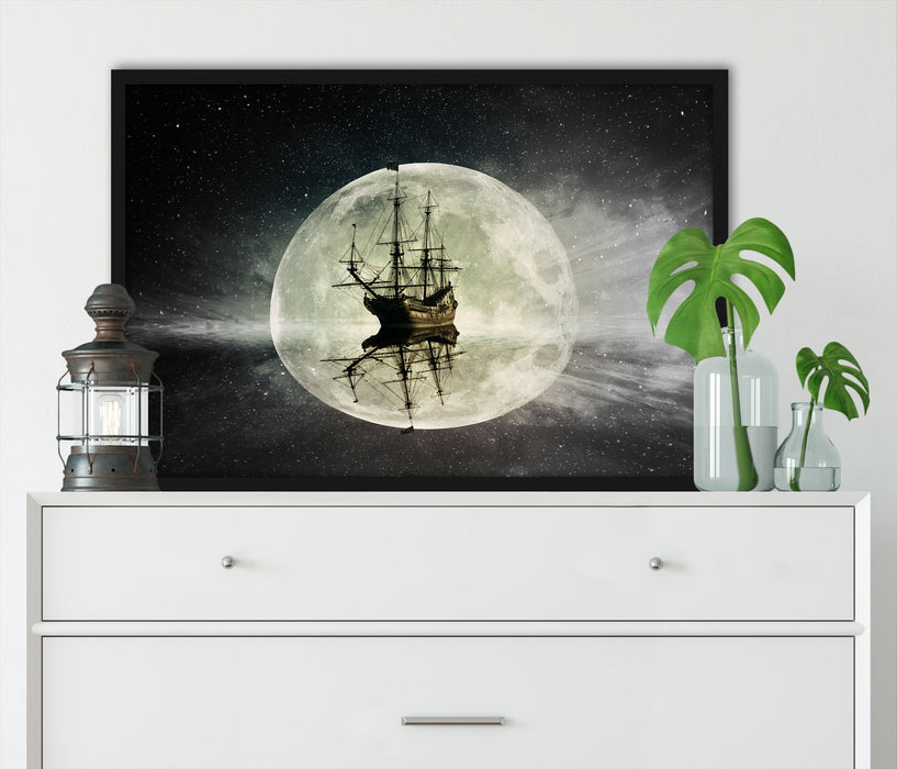 Geisterschiff im Weltall, Poster mit Bilderrahmen