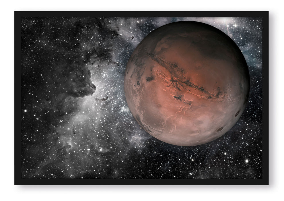 Pixxprint Mars im Weltall, Poster mit Bilderrahmen
