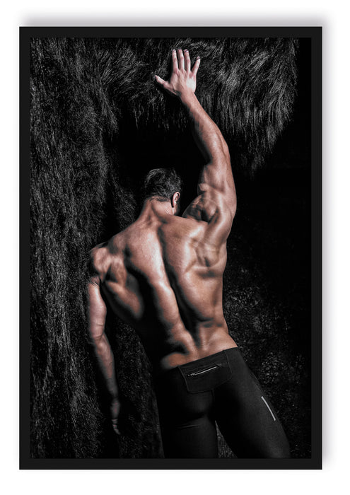 Pixxprint Muskulöser sexy Mann, Poster mit Bilderrahmen