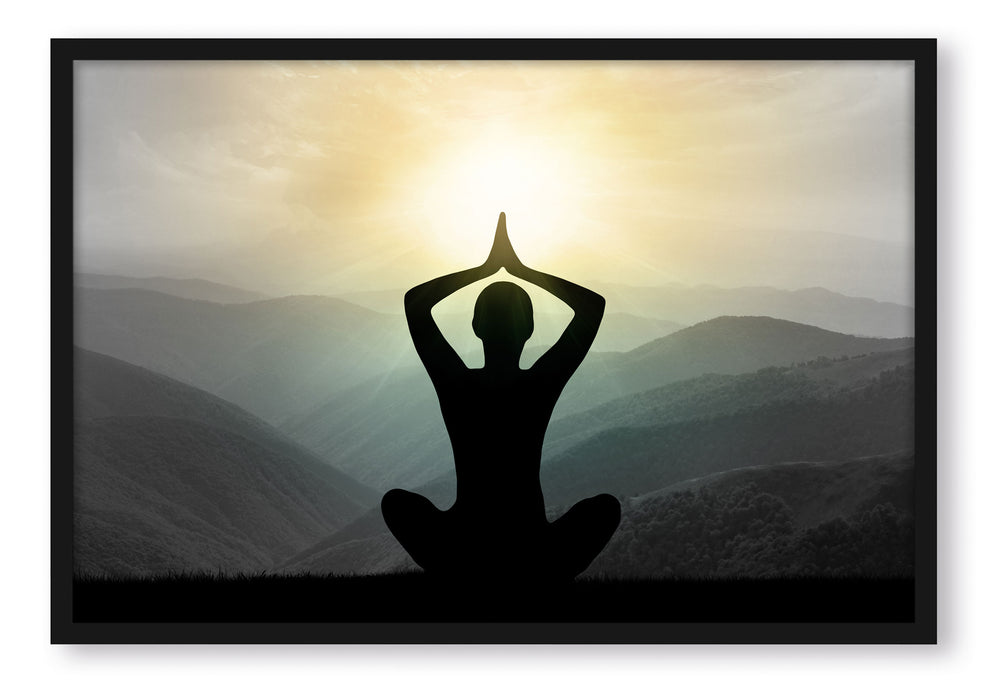 Pixxprint Yoga und Meditation, Poster mit Bilderrahmen
