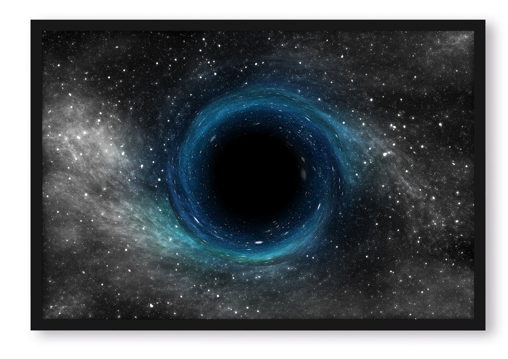 Pixxprint Schwarzes Loch im Weltall, Poster mit Bilderrahmen
