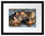 schwimmende Flusspferdfamilie Passepartout 38x30