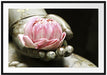 Lotus auf der Hand eines Buddhas Passepartout 100x70