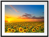 Sonnenuntergang Sonnenblumen Passepartout 80x60