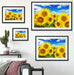 Sonnenblumenwiese unter Himmel Passepartout Dekovorschlag