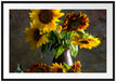 Sonnenblumen in edler Vase Passepartout 100x70