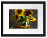 Sonnenblumen in edler Vase Passepartout 38x30
