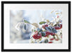 Vogelbeeren im Winter Passepartout 55x40