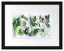 Grüne Gemüse Obst Vielfalt Passepartout 38x30