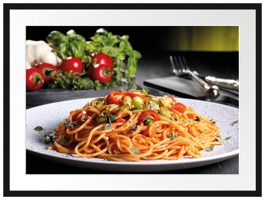 Leckere Spaghetti Italia Passepartout 80x60