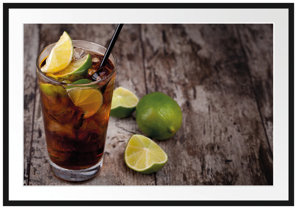 Pixxprint Cuba Libre Original, im Galerie-Passepartout Bilderrahmen