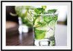 Cocktail mit Pfefferminz Passepartout 100x70