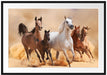 Western Pferde mit Fohlen Passepartout 100x70