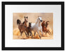 Western Pferde mit Fohlen Passepartout 38x30