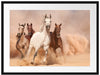 Western Pferde in Wüste Passepartout 80x60