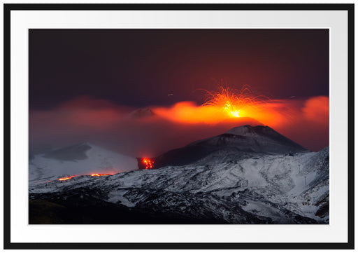 Gefährlicher Vulkanausbruch Passepartout 100x70
