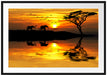 Elefanten in Afrikanischer Steppe Passepartout 100x70