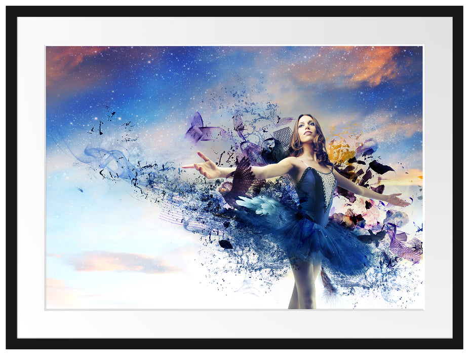 Ballerina im Kleid Passepartout 80x60