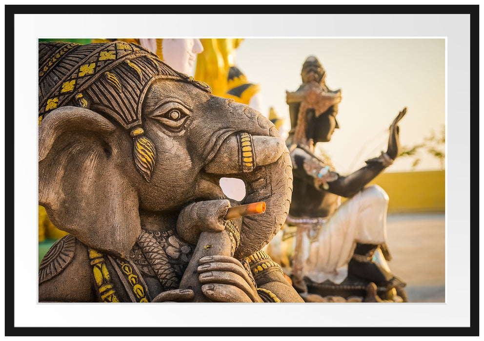 Pixxprint Elefantengottheit in Thailand, im Galerie-Passepartout Bilderrahmen