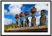 Moai Statuen Osterinseln Passepartout 100x70